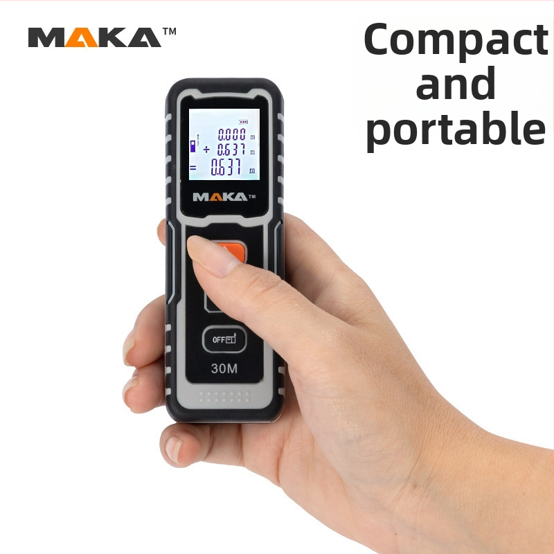 Maka prijenosni digitalni laserski mjerač dometa s elektroničkom mjernom trakom - domet 0,05–30 m, preciznost ±2 mm, serija MK6A
