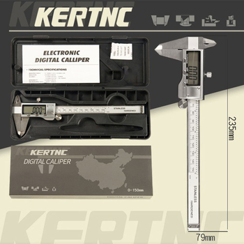 KERTNC Caliper digital cu corp din aliaj de zinc, carcasă din plastic, afișaj digital electronic, măsurare adâncime și pas