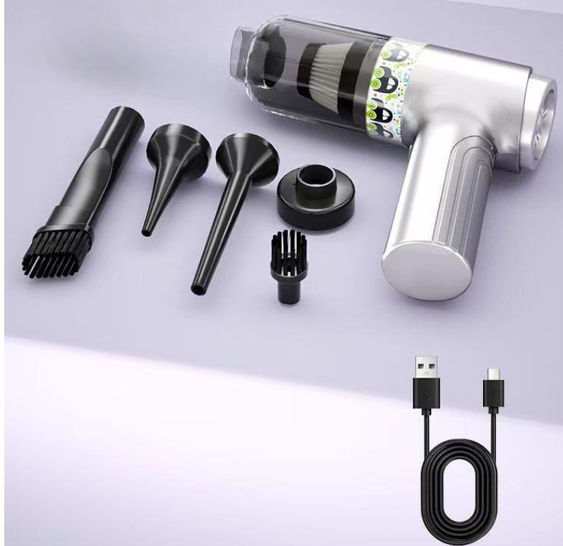 Ručni bežični usisivač za automobil s 12V, 120W, 5500Pa, 15 min baterije, bez kabela, funkcija napuhivanja