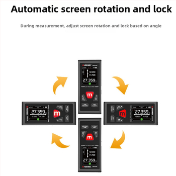 SNDWAY SW-DR60 dvipusis lazerinis atstumo matuoklis, vienpusis 100 m, dvipusis 200 m, tikslumas ±2 mm + d×10 000, vidaus ilgio ir aukščio matavimams.