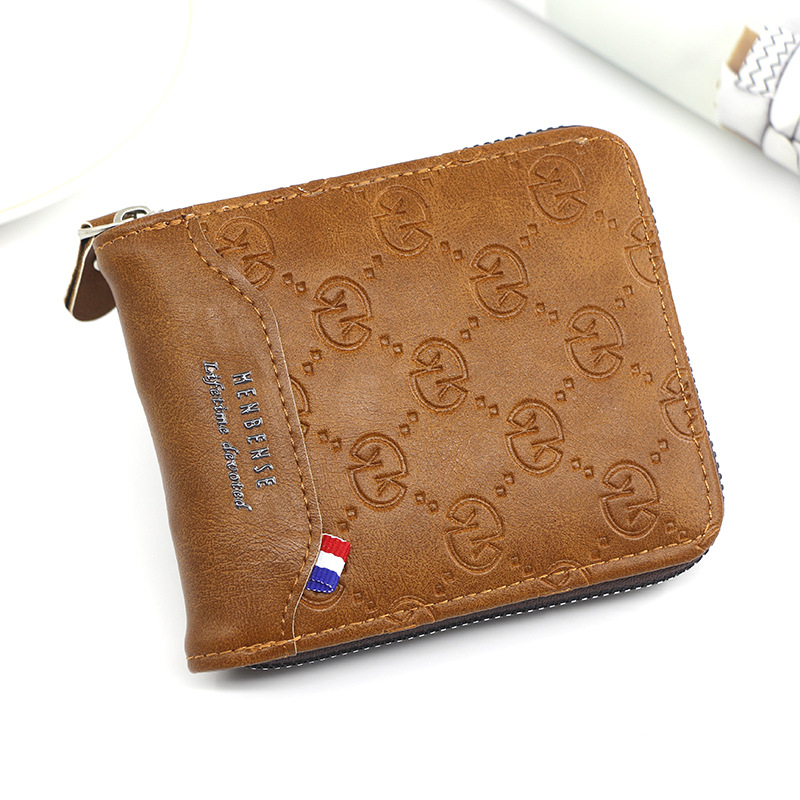 Menbense portofel bărbătesc din piele PU, bi-fold, model geometric, funcție de expansiune