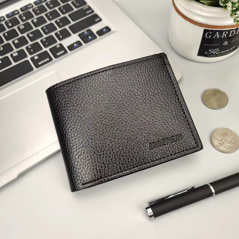 Portofel masculin din piele PU cu fermoar, două compartimente pentru carduri și husă pentru permisul de conducere — stil navetă de afaceri, culoare solidă, modelul 801