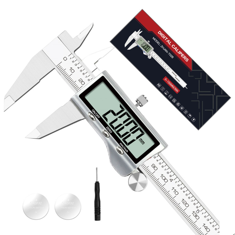 Caliper electronic digital cu intervalul 0-150/200/300 mm, rezoluție 0,01 mm, precizie ±0,02 mm, oțel inoxidabil