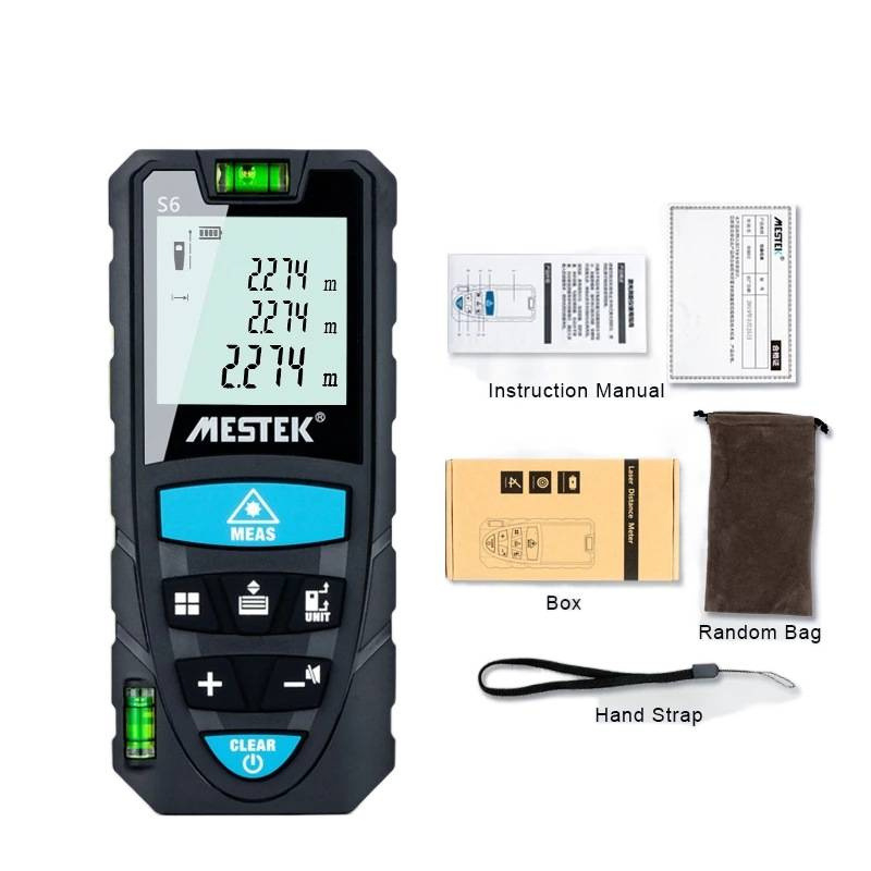 Mestek Q6 distanțier laser portabil, rază de 100 m, acuratețe 2