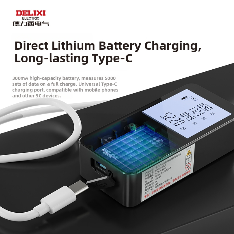 Delixi măsurător de distanță cu laser, model designer, portabil, înaltă precizie