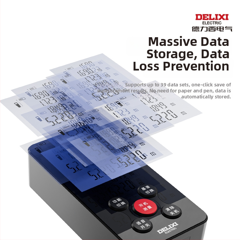 Delixi măsurător de distanță cu laser, model designer, portabil, înaltă precizie