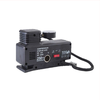 Automobilová vzduchová pumpa, jednocyklová, 12V, 220W, 25 L/min, 3 m kábel, tlakomer na pneumatiky