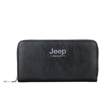 Portofel bărbați lung cu PU piele, model monocrom, utilizare zilnică, iarna 2022