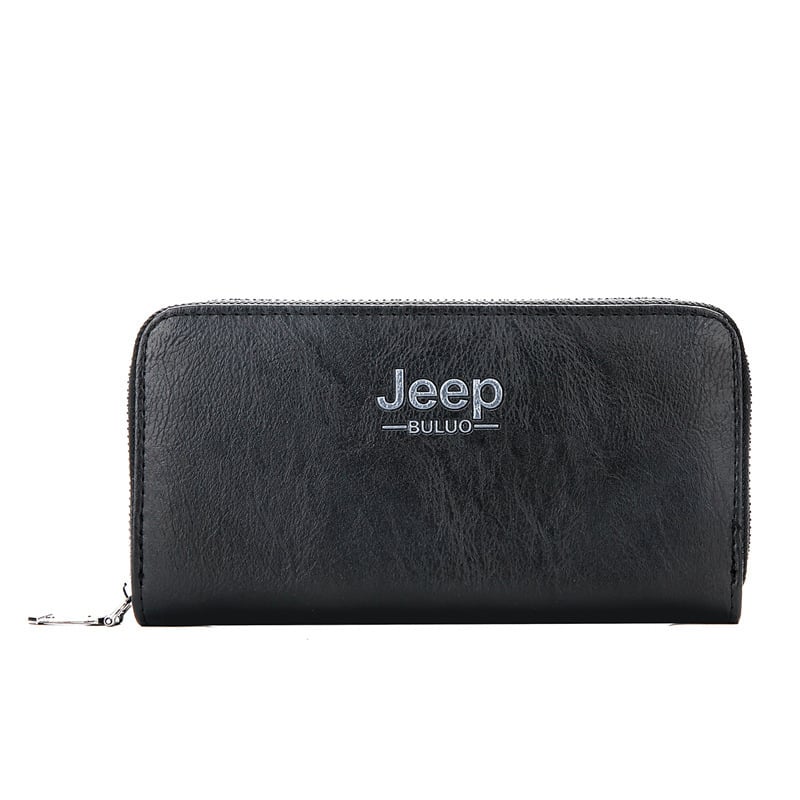 Portofel bărbați lung cu PU piele, model monocrom, utilizare zilnică, iarna 2022