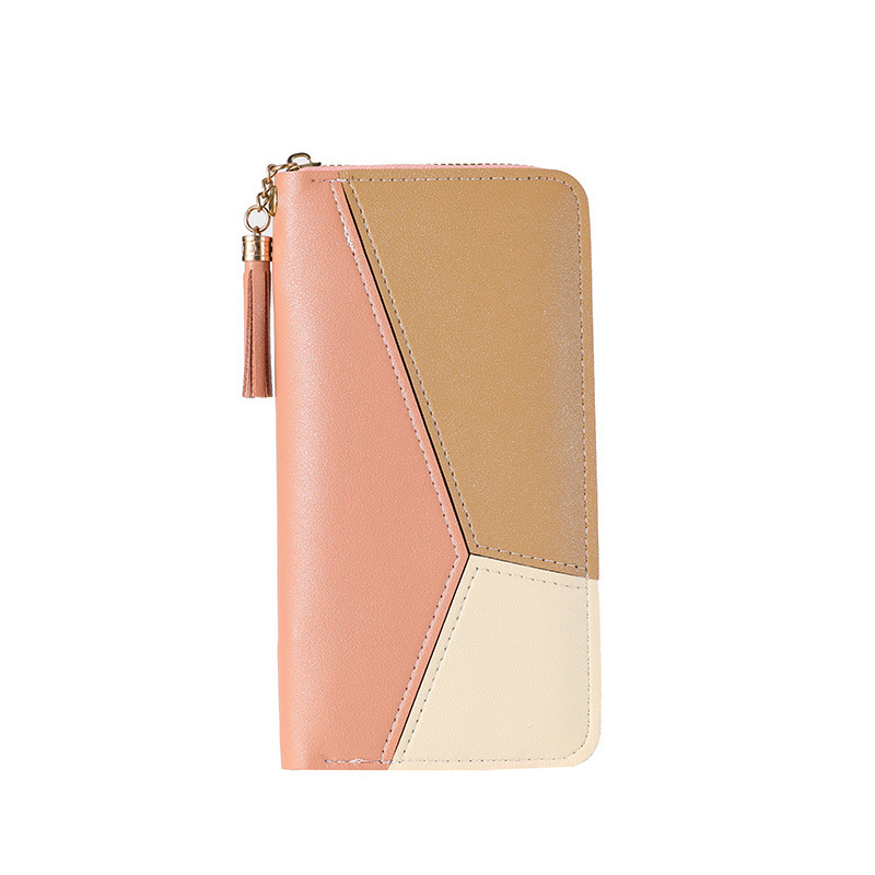 Portofel lung PU pentru femei – geometric, ultra-ușor, clutch impermeabil, cu mare capacitate, stil proaspăt și dulce (Vară 2025)