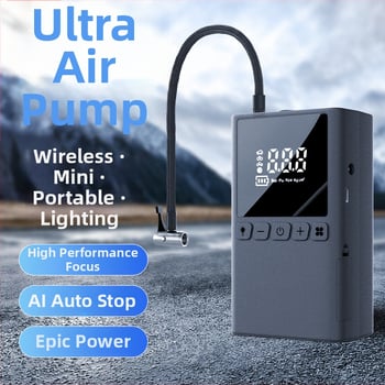 Prenosná pumpa do auta na vzduch s digitálnym displejom, 80W, 5V2A, 70 L/min, mimoriadne rýchle nafúknutie