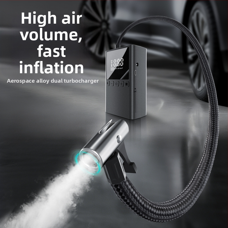 Prenosná pumpa do auta na vzduch s digitálnym displejom, 80W, 5V2A, 70 L/min, mimoriadne rýchle nafúknutie