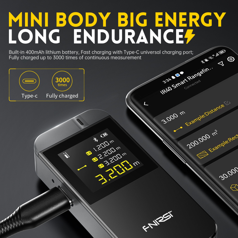 Fnirs IR40 Laserski mjerač udaljenosti — domet 40 m, infracrveno mjerenje, digitalni mjerni alat, serija Rangefinder