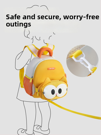 Kyushu Cat bērnu skolas mugursoma — Oxford audums, elpojoša un ūdensnecaurlaidīga, ultra viegla, dzīvnieku raksts, poliestera odere