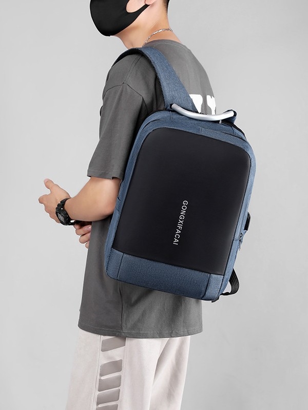 Rucsac unisex pentru laptop cu port USB și lacăt cu parolă, 20–35L, nailon, rezistent la uzură, pentru deplasări de afaceri