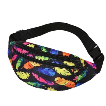 Posetă de talie pentru bărbați din nylon, impermeabilă, model geometric, stil urban, căptușeală din poliester