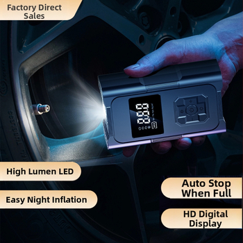 Automobilová elektrická pumpa na vzduch s digitálnym displejom, 12V, 120W, 35 L/min, USB-C nabíjanie