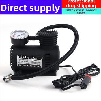 12V mini nafukovač pneumatík do auta s manometrom, 100W, 25 L/min, napájanie z cigaretového zapaľovača