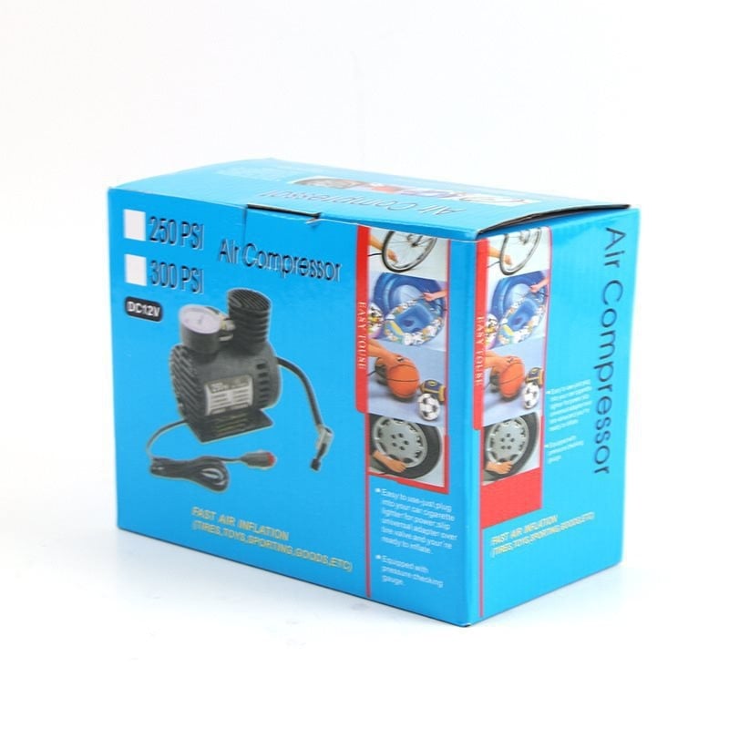 12V Μίνι Αντλία Αέρα Αυτοκινήτου Με Μετρητή Πίεσης, 100W, 25 L/min, Τροφοδοσία από Αναπτήρα Αυτοκινήτου