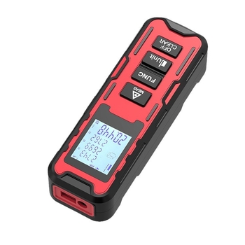 Ručni laserski mjerač udaljenosti, raspon 0,05–80 m, točnost 1 mm, IP54 prašini otporno i otporno na prskanje, vrijeme mjerenja 0,03–3 s, težina 60 g