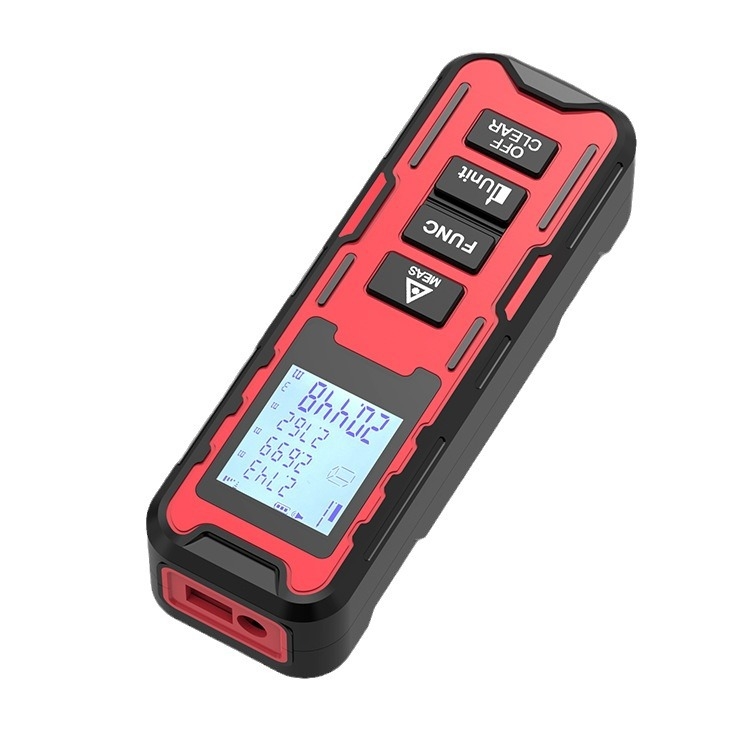 Ručni laserski mjerač udaljenosti, raspon 0,05–80 m, točnost 1 mm, IP54 prašini otporno i otporno na prskanje, vrijeme mjerenja 0,03–3 s, težina 60 g