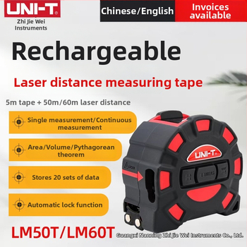 Uni-T LM50T/LM60T lazerinis atstumo matuoklis, 50–60 m, tikslumas ±2 mm
