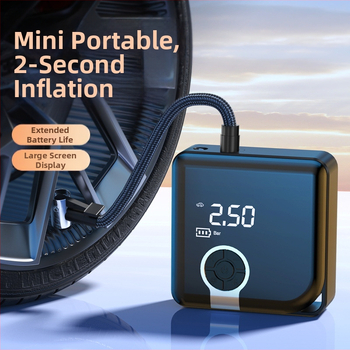 Prenosná pumpa na pneumatiky pre auto so digitálnym displejom, USB napájanie, 160W, 1 m kábel, 0,3 m hadica