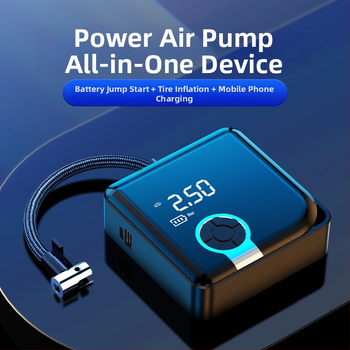 Prenosná pumpa na pneumatiky pre auto so digitálnym displejom, USB napájanie, 160W, 1 m kábel, 0,3 m hadica