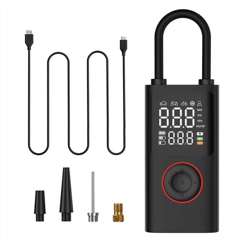 Automobilska pumpa za gume - Bežična, prenosna USB napajanje, digitalni zaslon, 7.4V, 80W, 25 L/min