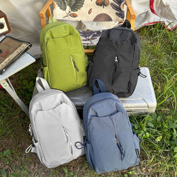 Unisex nylon hátizsák szabadidős utazáshoz — ultra-könnyű, kapacitás 20 L alatt, rácsmintázat, görbült vállpánt