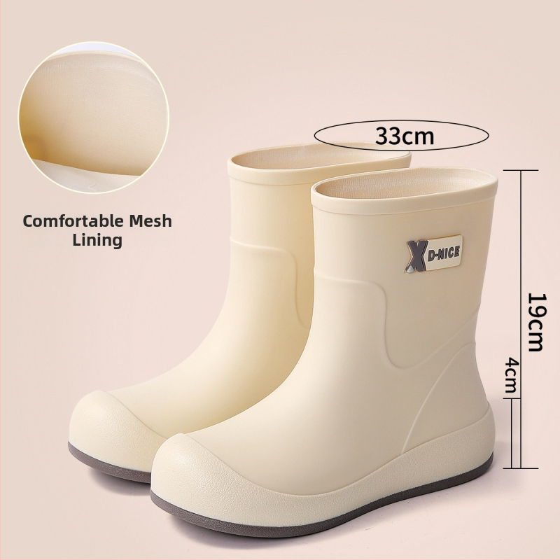 Ženske kišne čizme, vodootporne, protuklizna potplata, PVC gornji dio, elastični manžet, niski potkoljenica
