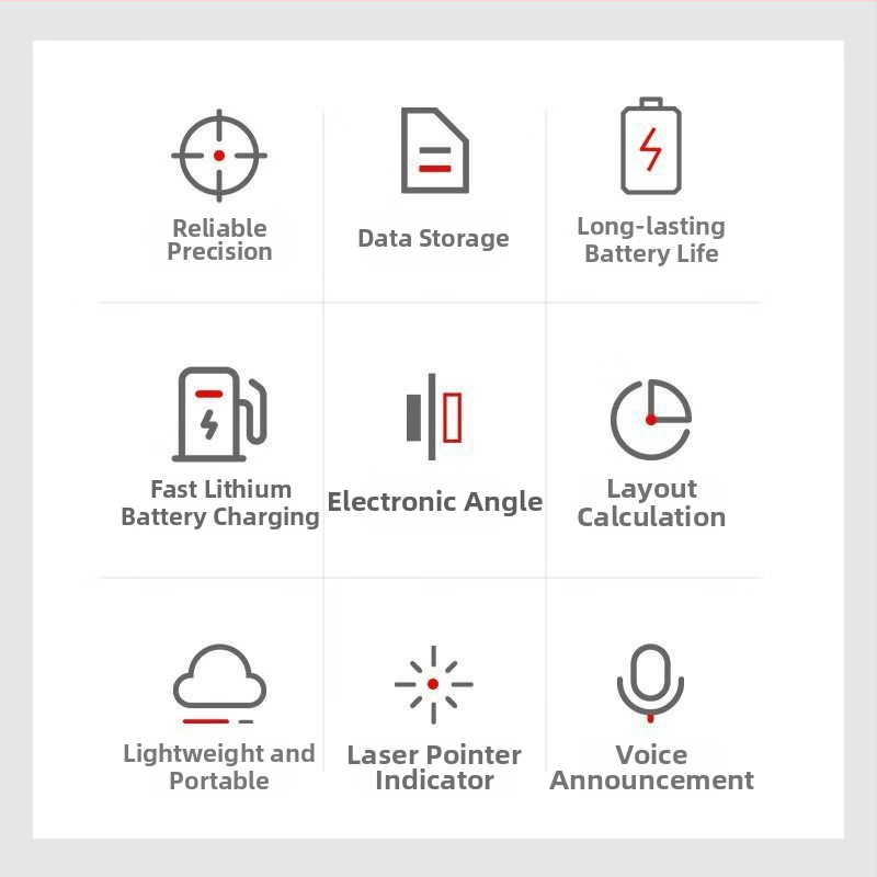 Lāzera attāluma mērītājs – rokas mērierīce ar infrasarkano mērīšanu, digitālais displejs, augsta precizitāte
