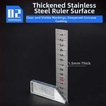 Nehrđajući čelični pravokutni mjerni alat, industrijska kvaliteta, visoka preciznost, debeli dizajn, 90°