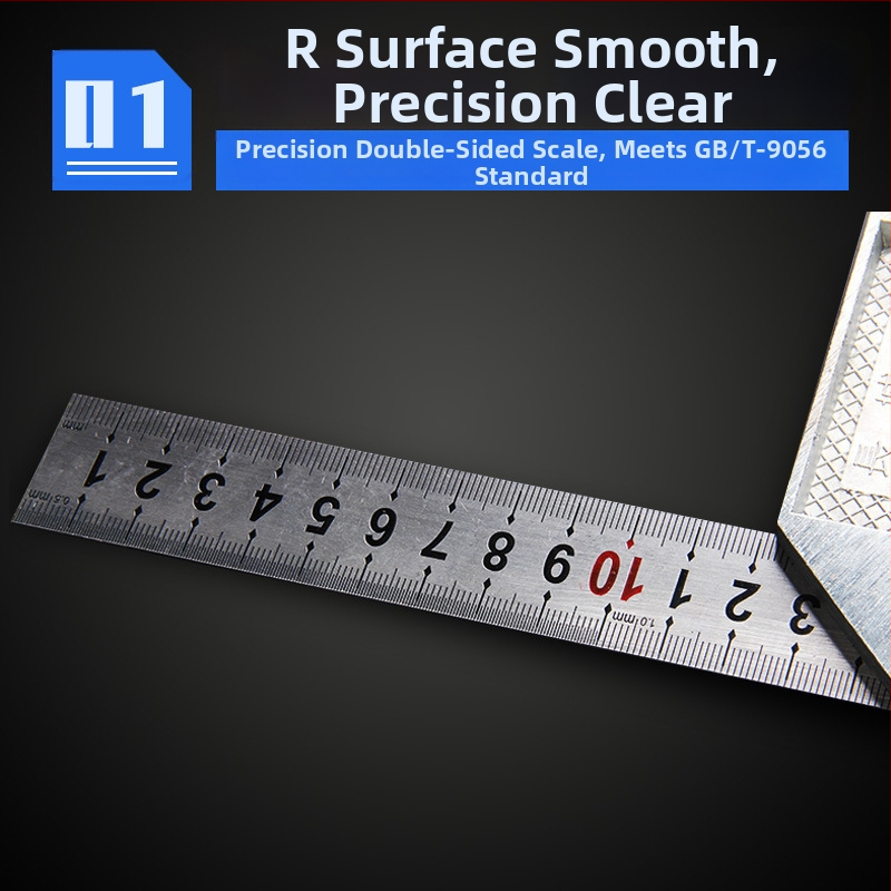 Nehrđajući čelični pravokutni mjerni alat, industrijska kvaliteta, visoka preciznost, debeli dizajn, 90°