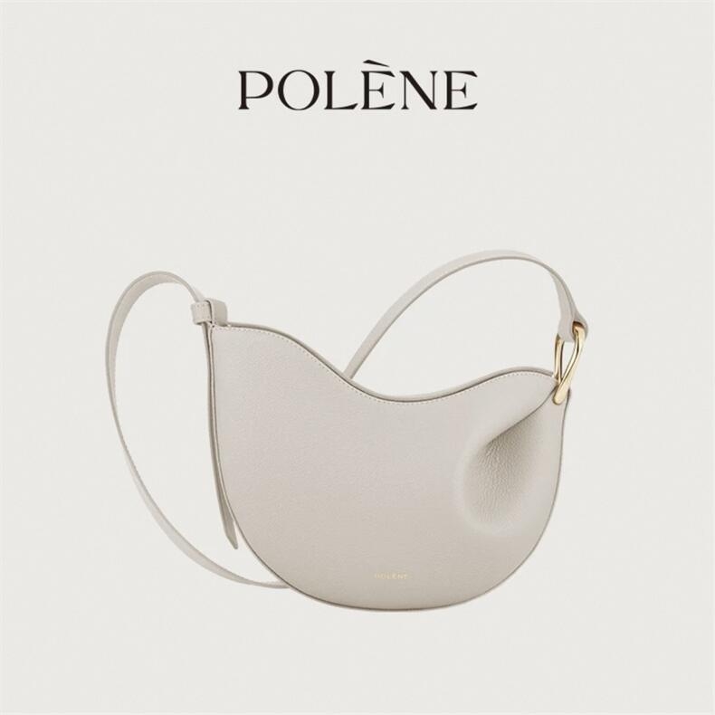 Polen Tonca geantă crossbody din piele naturală, textură lychee, formă de scoică, închidere magnetică, căptușeală din piele sintetică