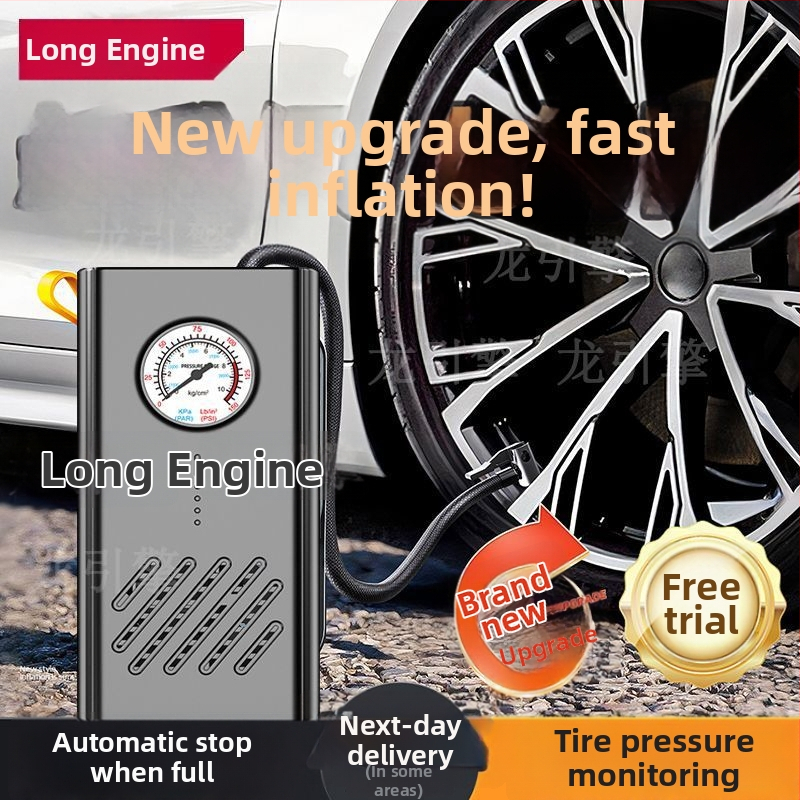 Φορτιζόμενη ασύρματη αντλία αέρα υψηλής ισχύος για αυτοκίνητο, μοτοσικλέτα και ποδήλατο, 12V, 220W, Οθόνη LCD