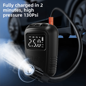 Prenosná automobilová vzduchová pumpa s USB nabíjaním, 220 W, 30 L/min, 110–220 V, 5–20 min prevádzky, 690 g