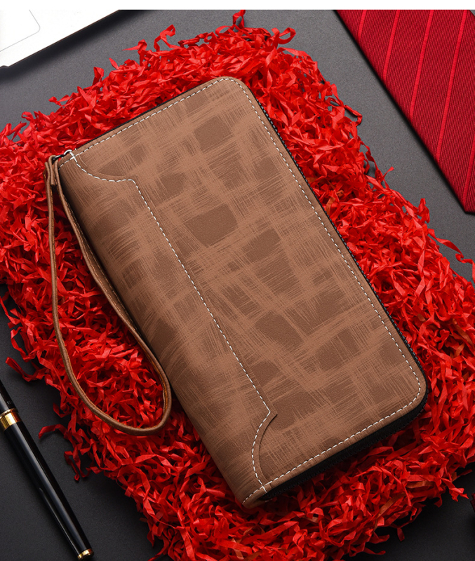 Ανδρικό μακρύ πορτοφόλι-τσάντα για κινητό με πολλές θήκες καρτών και μεγάλη χωρητικότητα, PU δέρμα, μοντέλο 9061-4, στυλ επιχειρηματικής μετακίνησης, αδιάβροχο και εξαιρετικά ελαφρύ