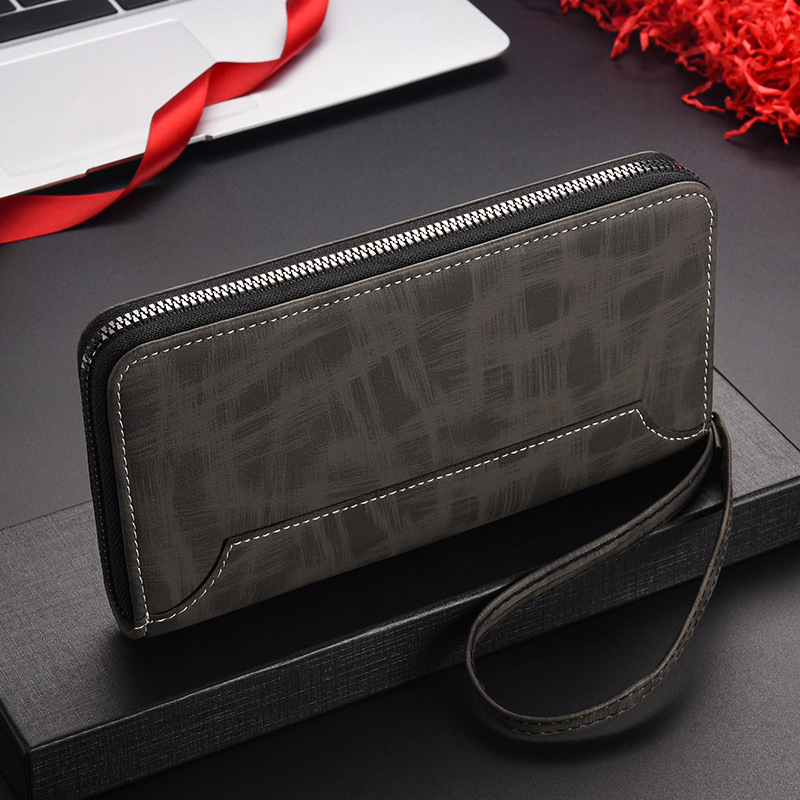 Ανδρικό μακρύ πορτοφόλι-τσάντα για κινητό με πολλές θήκες καρτών και μεγάλη χωρητικότητα, PU δέρμα, μοντέλο 9061-4, στυλ επιχειρηματικής μετακίνησης, αδιάβροχο και εξαιρετικά ελαφρύ