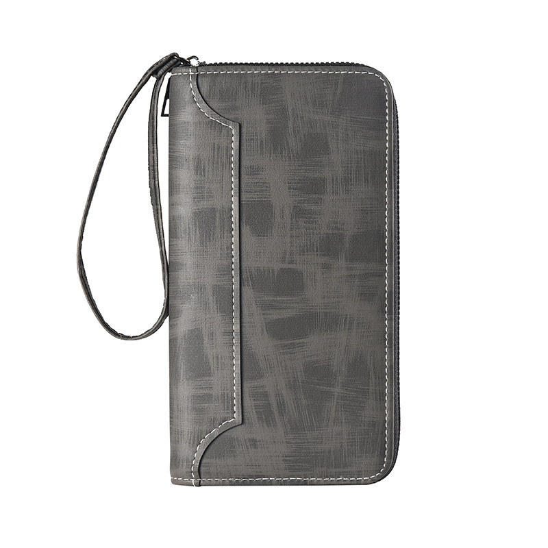 Ανδρικό μακρύ πορτοφόλι-τσάντα για κινητό με πολλές θήκες καρτών και μεγάλη χωρητικότητα, PU δέρμα, μοντέλο 9061-4, στυλ επιχειρηματικής μετακίνησης, αδιάβροχο και εξαιρετικά ελαφρύ