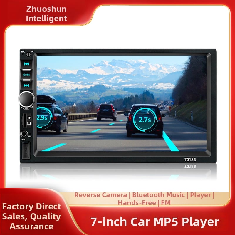 Automobilinis multimedijų imtuvas su CarPlay parinktimi, LCD ekranas, MiniSD atminties kortelė, 12V maitinimas, nuotolinis valdymas