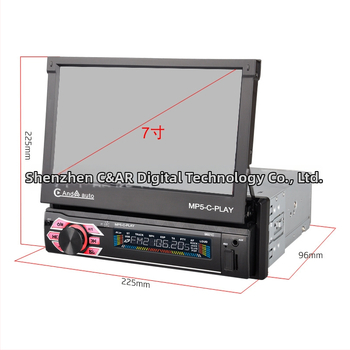 Automobijski MP5 player s LCD zaslonom, model 9601CM, napajanje 12-24V DC, utor za miniSD karticu, Bluetooth za hands-free pozive, USB povezivanje