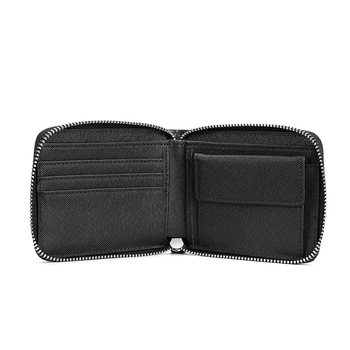 Portofel bărbătești din piele naturală cu fermoar, mare capacitate, piele de vițel prim strat, căptușeală sintetică