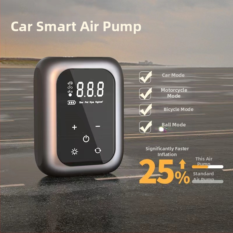 Bezdrôtová digitálna pumpa na pneumatiky do auta s jednovalcovým dizajnom, 80W, 7.4V, 30 L/min