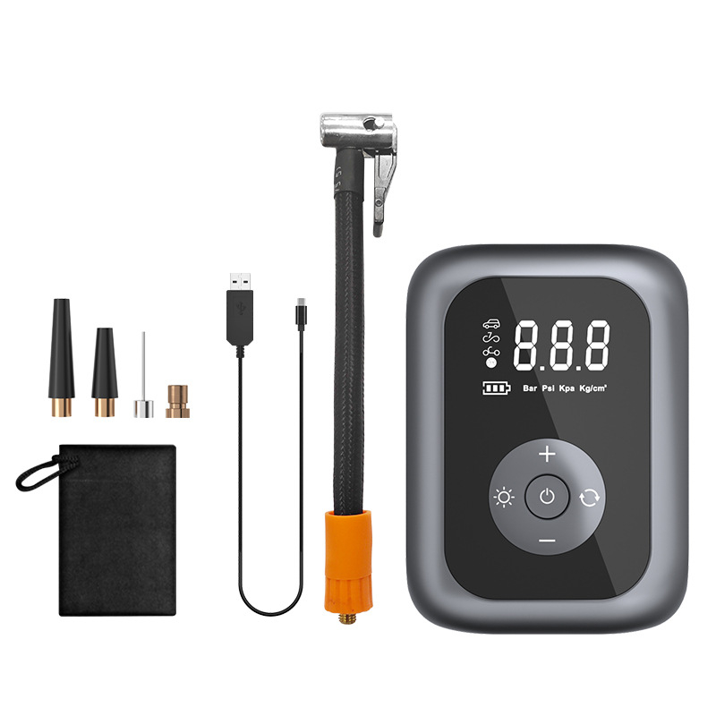 Ασύρματο ψηφιακό αντλητικό αέρα αυτοκινήτου με ψηφιακή οθόνη, μονόκυλινδρικός σχεδιασμός, 80W, 7.4V, 30 L/min