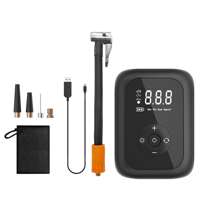 Ασύρματο ψηφιακό αντλητικό αέρα αυτοκινήτου με ψηφιακή οθόνη, μονόκυλινδρικός σχεδιασμός, 80W, 7.4V, 30 L/min