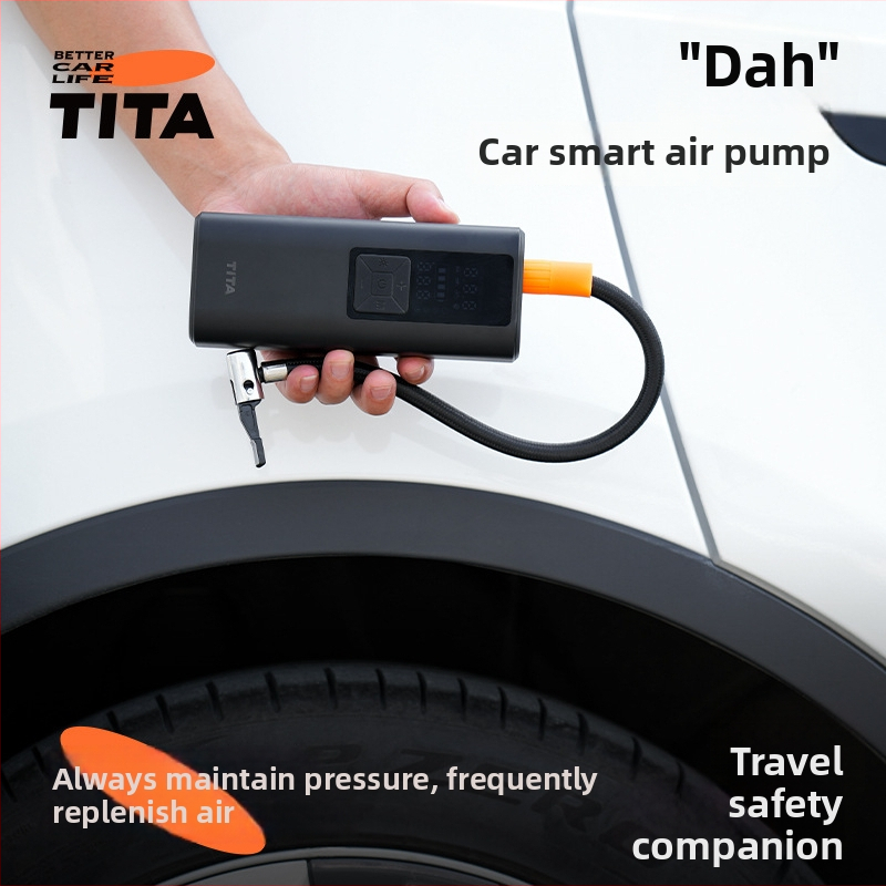 TITA Bezdrôtová pumpa na auto — prenosný kompresor s digitálnym displejom, 120W, 5V/2A, 45 L/min, jednocylindrový