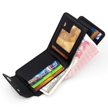 Muški kratki novčanik sa zipom, ultra-lagan PVC vanjska strana, poliester podstava, jednobojna, svakodnevna uporaba, Jesen 2025