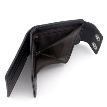 Muški kratki novčanik sa zipom, ultra-lagan PVC vanjska strana, poliester podstava, jednobojna, svakodnevna uporaba, Jesen 2025