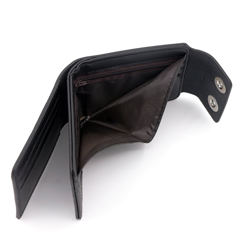 Muški kratki novčanik sa zipom, ultra-lagan PVC vanjska strana, poliester podstava, jednobojna, svakodnevna uporaba, Jesen 2025